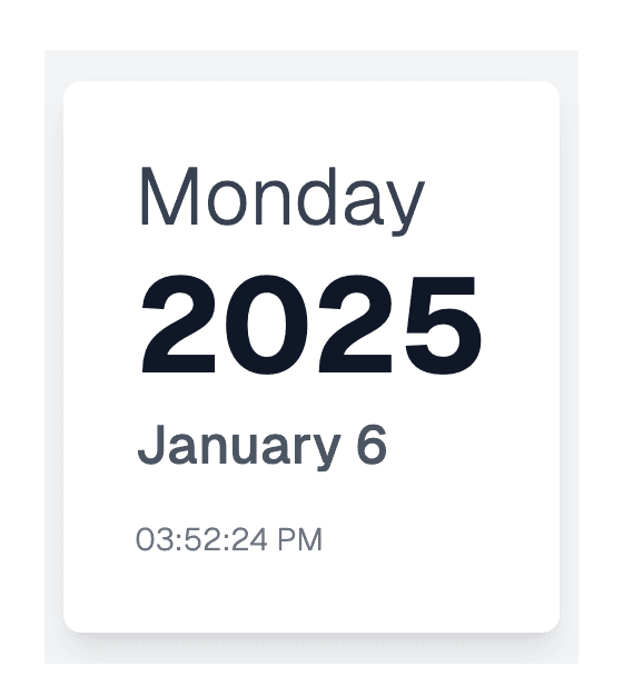 Real-Time Date Display with Notion Aesthetics